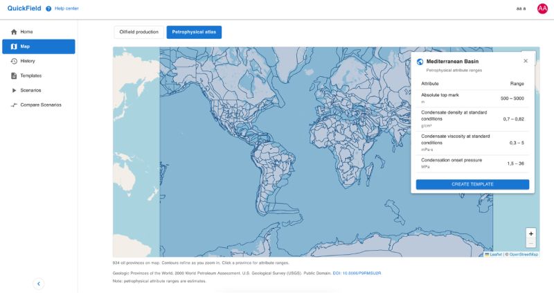 Map showing global petrophysical attributes