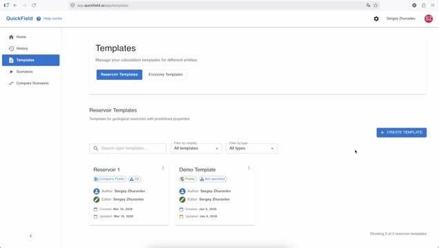 Reservoir templates knowledge-base video preview