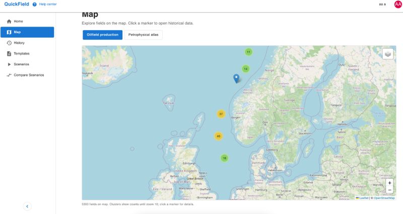 Norway offshore oilfield map